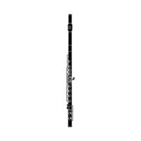 Flute icon, black simple style vector