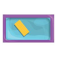 Top view inflatable pool icon cartoon vector. Beach swim vector