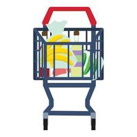 Full front shop cart icon, flat style vector