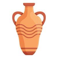 Amphora ancient icon, cartoon style vector