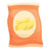 Chips with paprika icon cartoon vector. Packet with potato vector