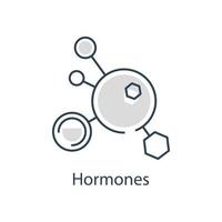 icono de hormonas de la colección de contorno de sauna. icono de hormonas de línea delgada aislado sobre fondo blanco vector