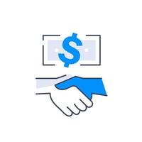 Partnership or mutual trust, handshake concept vector
