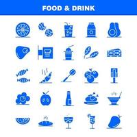 Food And Drink Solid Glyph Icons Set For Infographics Mobile UXUI Kit And Print Design Include Cocktail Glass Goblet Glass Wine Drink Baking Croissant Icon Set Vector