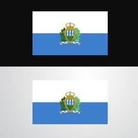 diseño de banner de bandera de san marino vector