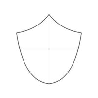 icono de línea delgada de escudo antiguo vector