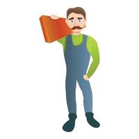 Wood carpenter icon, cartoon style vector