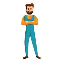 Electric repairman icon, cartoon style vector