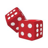 Red dice cartoon icon vector