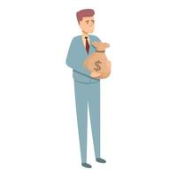 Compensation for business icon cartoon vector. Man with money vector