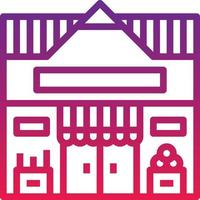 market minimart shopping mall building - gradient icon vector