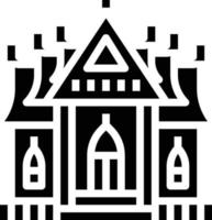 temple religious monk thailand building - solid icon vector