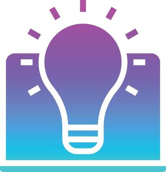 intelligent system idea software development - gradient solid icon vector