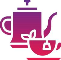 té café caliente café restaurante - icono de gradiente sólido vector