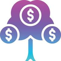 tree money profit investment growth - gradient solid icon vector