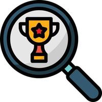 seo ranking compete optimization keyword - filled outline icon vector