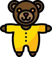 plush bear teddy baby accessories - filled outline icon vector