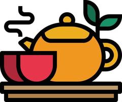 té bebida a base de hierbas bebida caliente - icono de contorno lleno vector