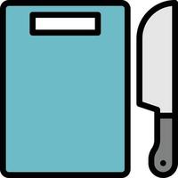 cutting board knife cooking prepare kitchen - filled outline icon vector