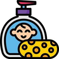 soap sponge bath baby accessories - filled outline icon vector