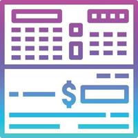 check payment bank money banking - gradient icon vector