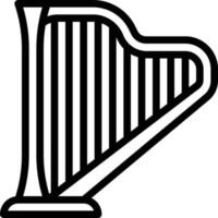 harp music musical instrument - outline icon vector