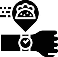 time wait taco food delivery - solid icon vector