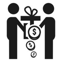 Bribery hand shake icon, simple style vector