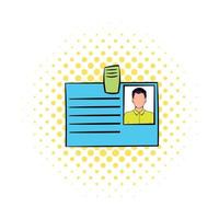 Identification card icon in comics style vector