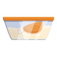 Chicken and rice lunch icon, cartoon style vector
