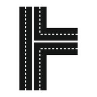 icono de cruce de caminos en estilo simple vector