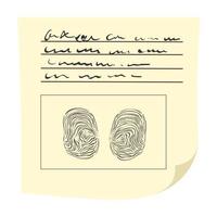 Copy fingers on fingerprint card cartoon icon vector