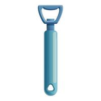 Metal bottle-opener icon, cartoon style vector