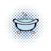 Baby bath comics icon vector