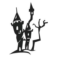 Scary castle icon, simple style vector