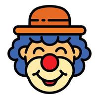 Smiling clown icon, outline style vector