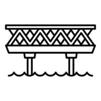 Railway bridge icon, outline style vector