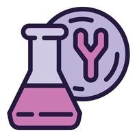 Y bio flask icon outline vector. Genetic dna vector