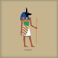 anubis, dios del icono muerto, estilo plano vector