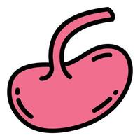 vector de contorno de icono de donante de riñón. corazón de órgano