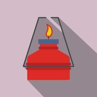 Portable gas burner flat icon vector