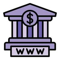 Online bank icon outline vector. Money pay vector