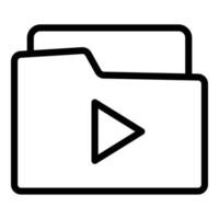 icono de carpeta de video, estilo de esquema vector