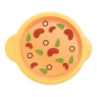 Beans soup icon, cartoon style vector