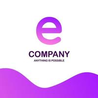 E company logo design with purple theme vector