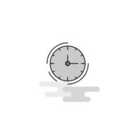 Clock Web Icon Flat Line Filled Gray Icon Vector