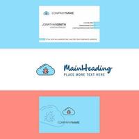 Beautiful Bug on cloud Logo and business card vertical Design Vector