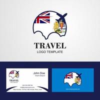 logotipo de la bandera del territorio antártico británico de viaje y diseño de la tarjeta de visita vector