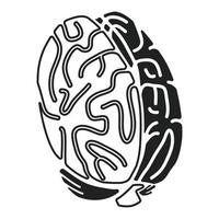 icono de concepto de cerebro, estilo simple vector