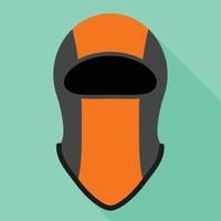 Rafting head mask icon, flat style vector